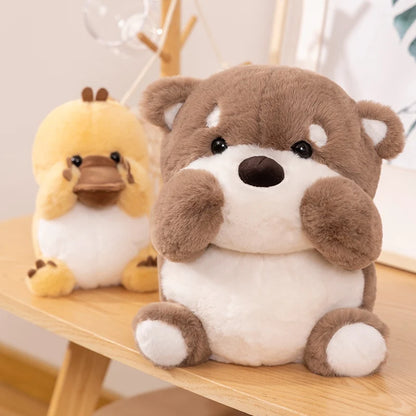 ZU Kawaii Stuffed Animal Plush Platypus Otter Soft Toy Cartoon Shy Plushies Animals Cute Gift For Girl Boy
