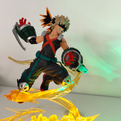 Anime Figure My Hero Academia Midoriya Izuku Bakugou Katsuki DEKU Toy PVC Model Collection DIY Effection Led Light Action Figure