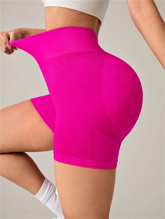 The Codex Women’s Slim Fit High Waist Seamless Hip Lifting Yoga Shorts Tight Knit Sports and Fitness Pants