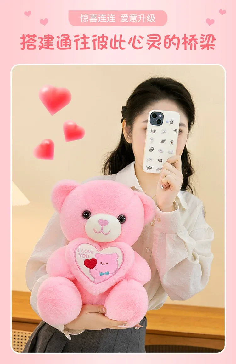 Kawaii 45cm LOVE Plush Toy Bear Stuffed Animals Doll Decoration Birthday Gifts Soft Pillow Dolls Grilfriend Girls Wife Kids Gift