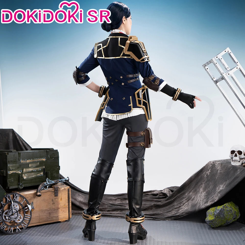 Caitlyn Cosplay Costume Anime Cosplay【S-3XL】DokiDoki-SR Women Halloween Uniform Caitlyn Cosplay Armor Hat Metal Plus Size