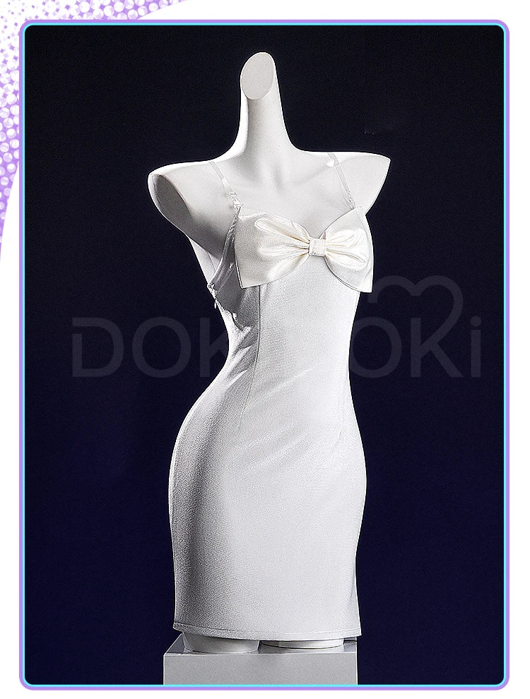 IN STOCK SUA Cosplay Costume Anime Alien Stage Cosplay【S-2XL】DokiDoki-R White Sexy Dress Stage Costume SUA Halloween Plus Size