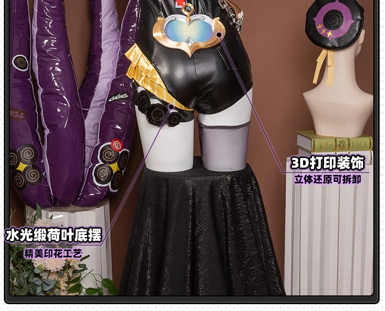 Zenless Zone Zero Yidhari Cosplay Costume Wig Uniform Hat Outfit Spook Shack Halloween Party for Women Girl Carnival Prop iCoser