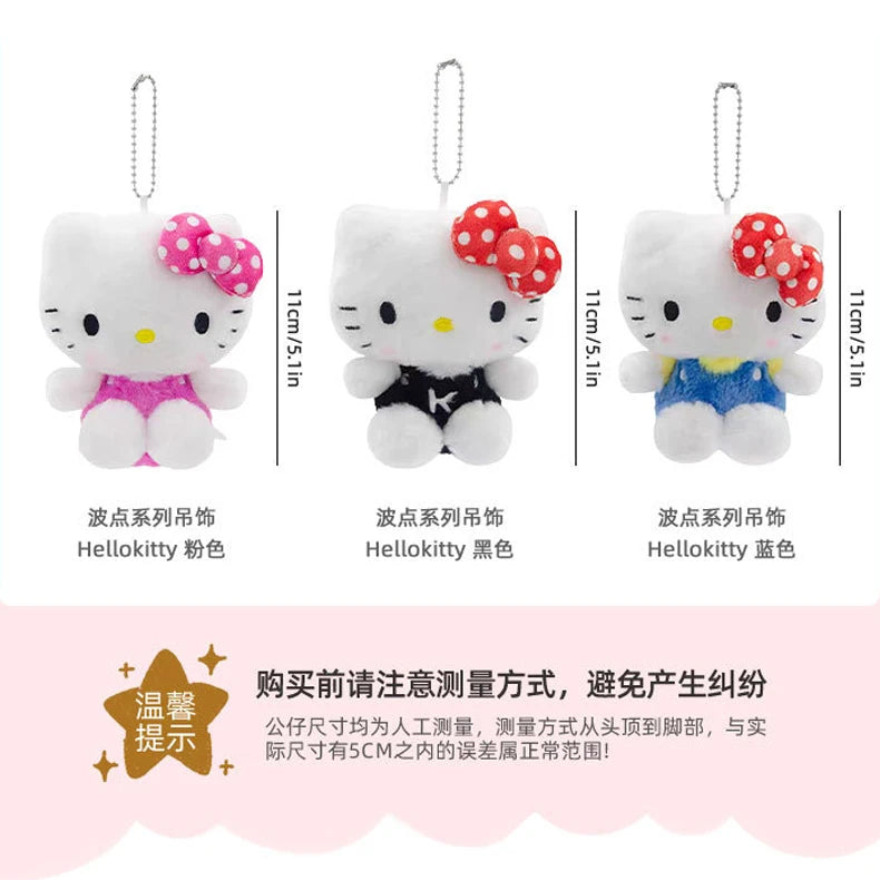 Genuine Sanrio Hello Kitty Cute Girl Keychain Car School bag Pendant Kids Plush Toys Keyring Plushier Birthday Thanksgiving Gift