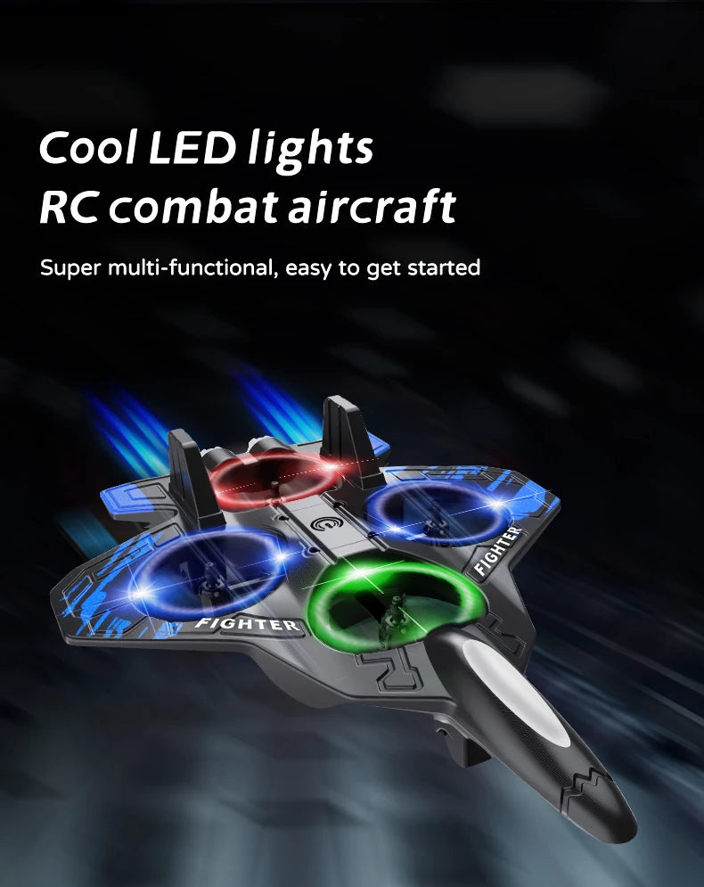 L101 RC Foam Airplane Glider Flying 2.4G With LED Lights EPP Stunt Remote Control Foam Fighter Plane Toys For Kid Gift