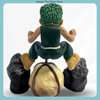 9.5cm One Piece Roronoa Zoro Childhood Training Scene PVC Sculpture Desktop Model Statue