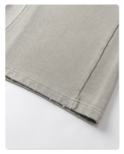 ZODF Retro 2025 Autumn Men 380gsm Washed Cotton Pants Unisex Patchwork Distressed Heavyweight Loose Solid Terry Trousers HY1071