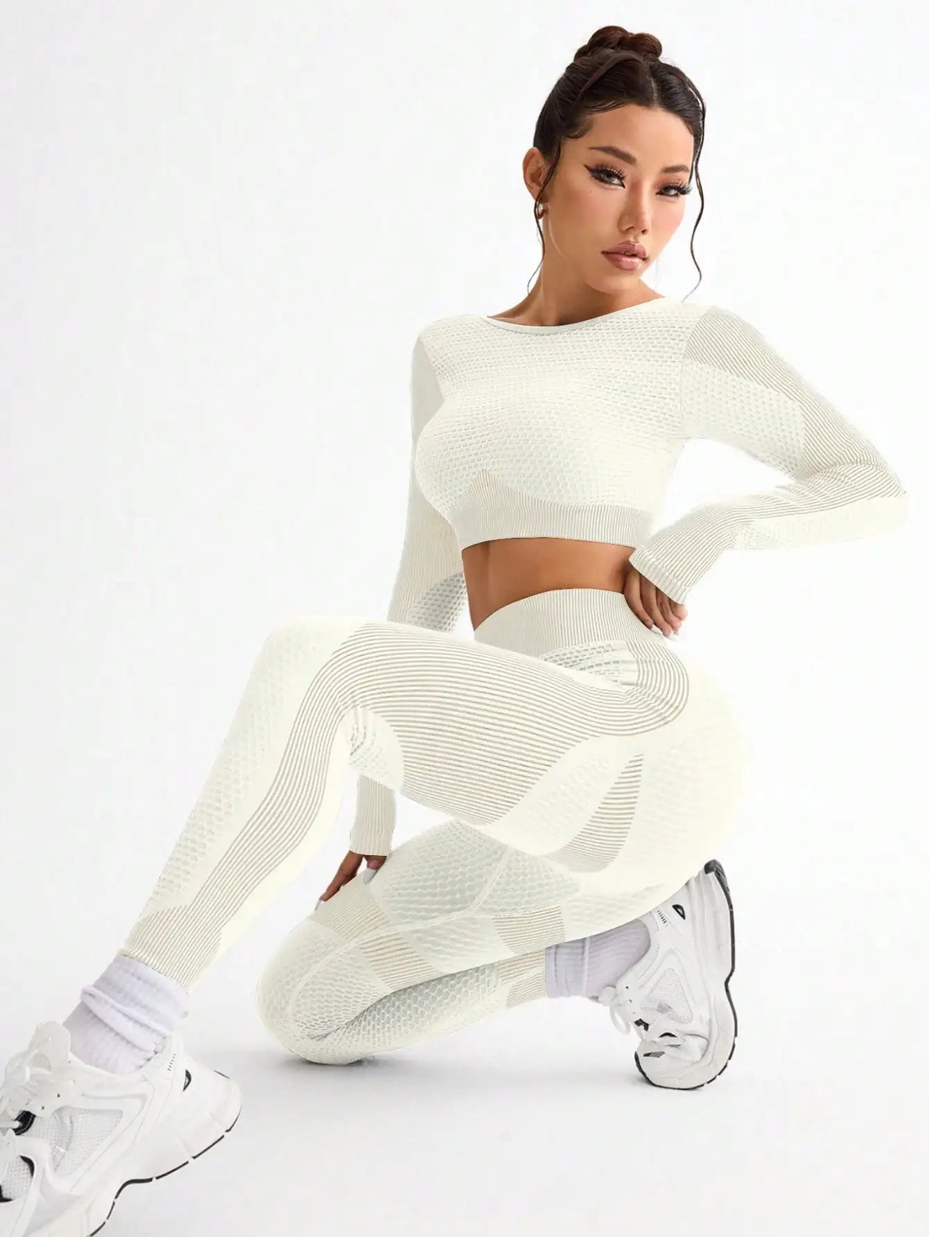 2pcs Women’s Seamless Breathable Sports Yoga Running Fitness Suit