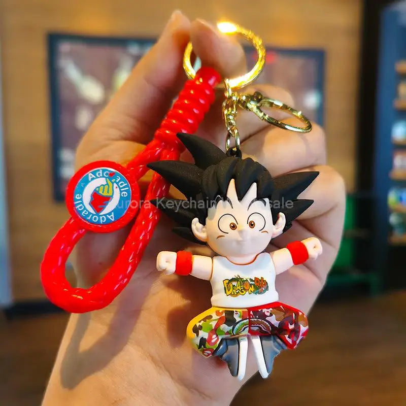 Anime Dragon Ball Keychain Z Super Saiyan Son Goku Bulma Broly Piccolo Majin Buu Series Car Pendant Children Keyring Toys Gifts