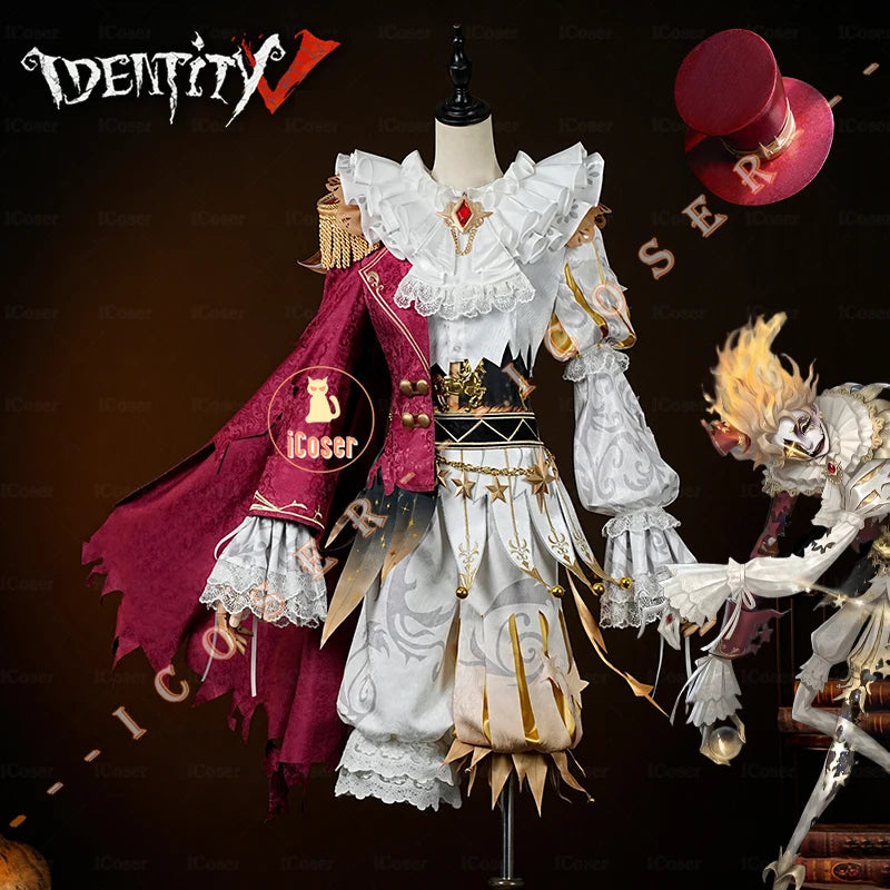Identity V Hullabaloo Mike Morton Brightest Star Cosplay Costume Wig Uniform Hat Props Halloween Party for Women Men Carnival