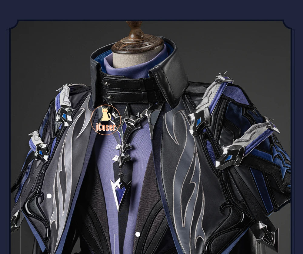 Genshin Impact Kyryll Chudomirovich Flins Cosplay Costume Wig Uniform Game Cos Outfit Halloween Party for Women Men Carnival Set