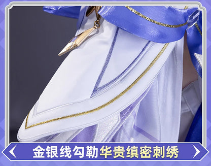 Genshin Impact Columbina Cosplay Costume Wig The Damselette Dress Uniform Eye Mask Eleven Fatui Harbingers Halloween Women Girls
