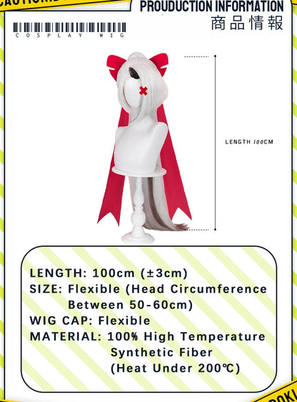 IN STOCK Vaggie Cherry Boom Lillth Morningstar Wig Anime DokiDoki 100cm Long Hair Lillth Cosplay Pre Crimped Wig Free Cap