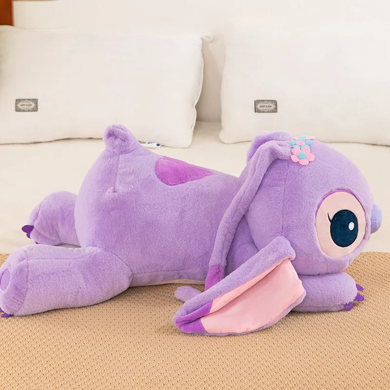 Disney Lilo and Stitch Plush Toys Prone Cute 55/80cm Anime Stich Doll Stuffed Plushie Angel Pillow Soft Gift for Children Kawaii
