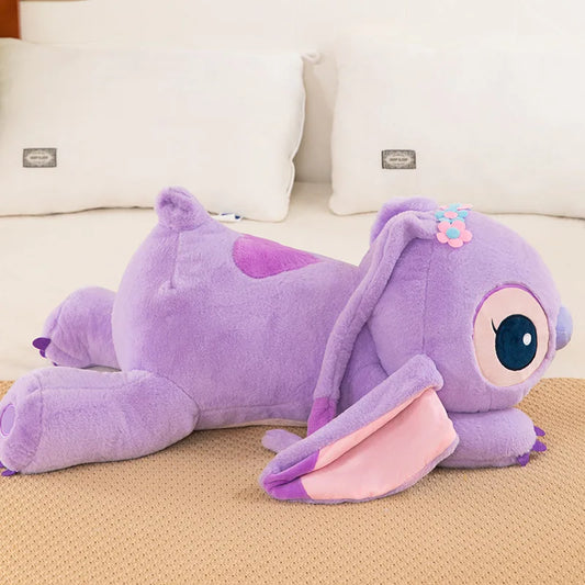 Disney Lilo and Stitch Plush Toys Prone Cute 55/80cm Anime Stich Doll Stuffed Plushie Angel Pillow Soft Gift for Children Kawaii