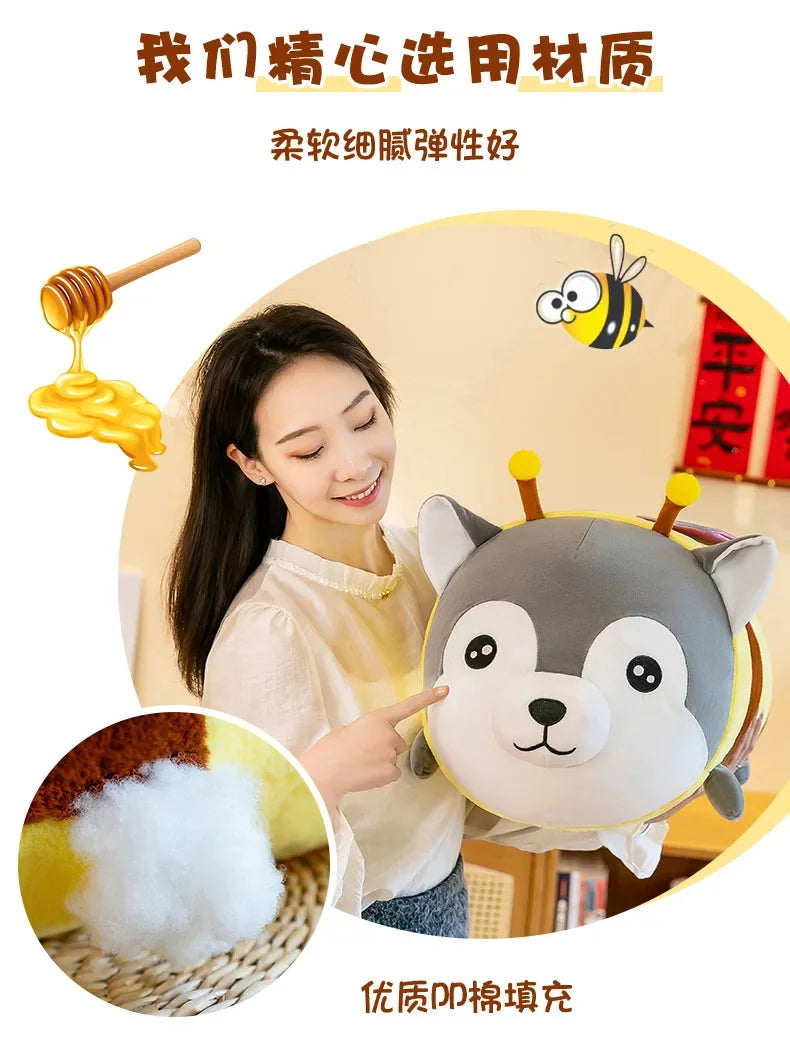 75CM Cute Soft Kawaii Honey Husky  Plush Toys Dog Stuffed Animals Long Pillow Doll for Kids Girlfriend Birthday Gift Home Decor