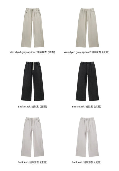 ZODF Retro 2025 Autumn Men 380gsm Washed Cotton Pants Unisex Patchwork Distressed Heavyweight Loose Solid Terry Trousers HY1071