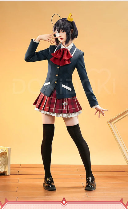 IN STOCK Takanashi Rikka Cosplay Costume Anime Love,Chunibyo & Other Delusions DokiDoki-SR Halloween Cute Uniform Takanashi Wig