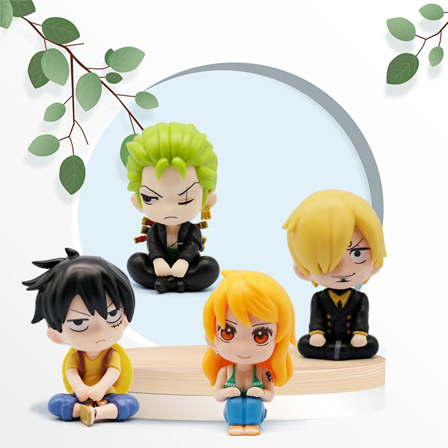 9.5cm ONE PIECE Anime Figure Look Up Luffy/Zoro Action Figure Q Version Kawaii Nami/Sanji Figurine PVC Collection Model Toys