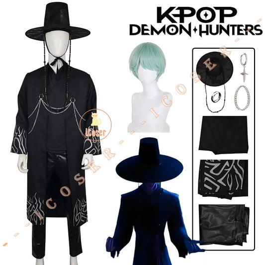 Anime KPop Demon Hunters Jinu Saja Cosplay Costume Saja Boys Black Stage Performance Outfit Baby Saja Halloween Party Women Men