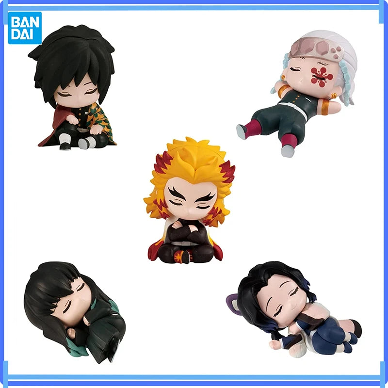 Genuine Bandai Demon Slayer Gashapon Toys Sleep Styling Series 2 Anime Figures Kochou Shinobu Tokitou Muichirou Model Decoration