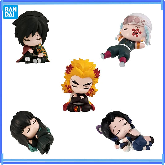 Genuine Bandai Demon Slayer Gashapon Toys Sleep Styling Series 2 Anime Figures Kochou Shinobu Tokitou Muichirou Model Decoration