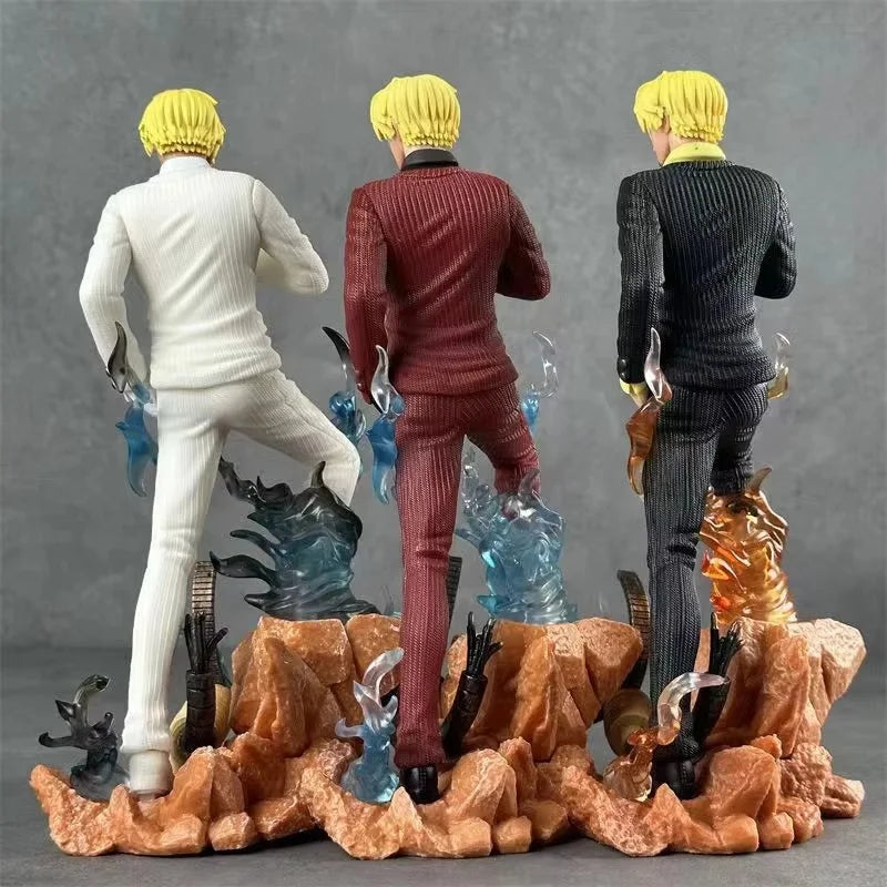 One Piece Resonance Series GK Diable Jambe Twin Wings Sanji white suit Figure Scene Sculpture PVC Model Collection Toy Gift 24cm