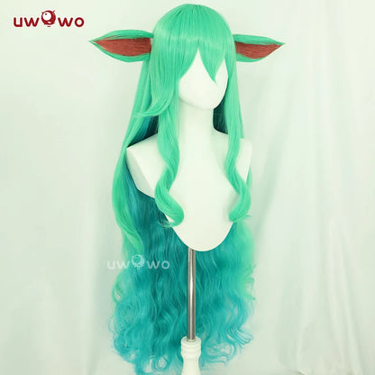 UWOWO Soraka Wig Game League of Legends/LOL: Star Guardian Soraka SG Cosplay Wig With Ear Long Hair Green 100CM Wig