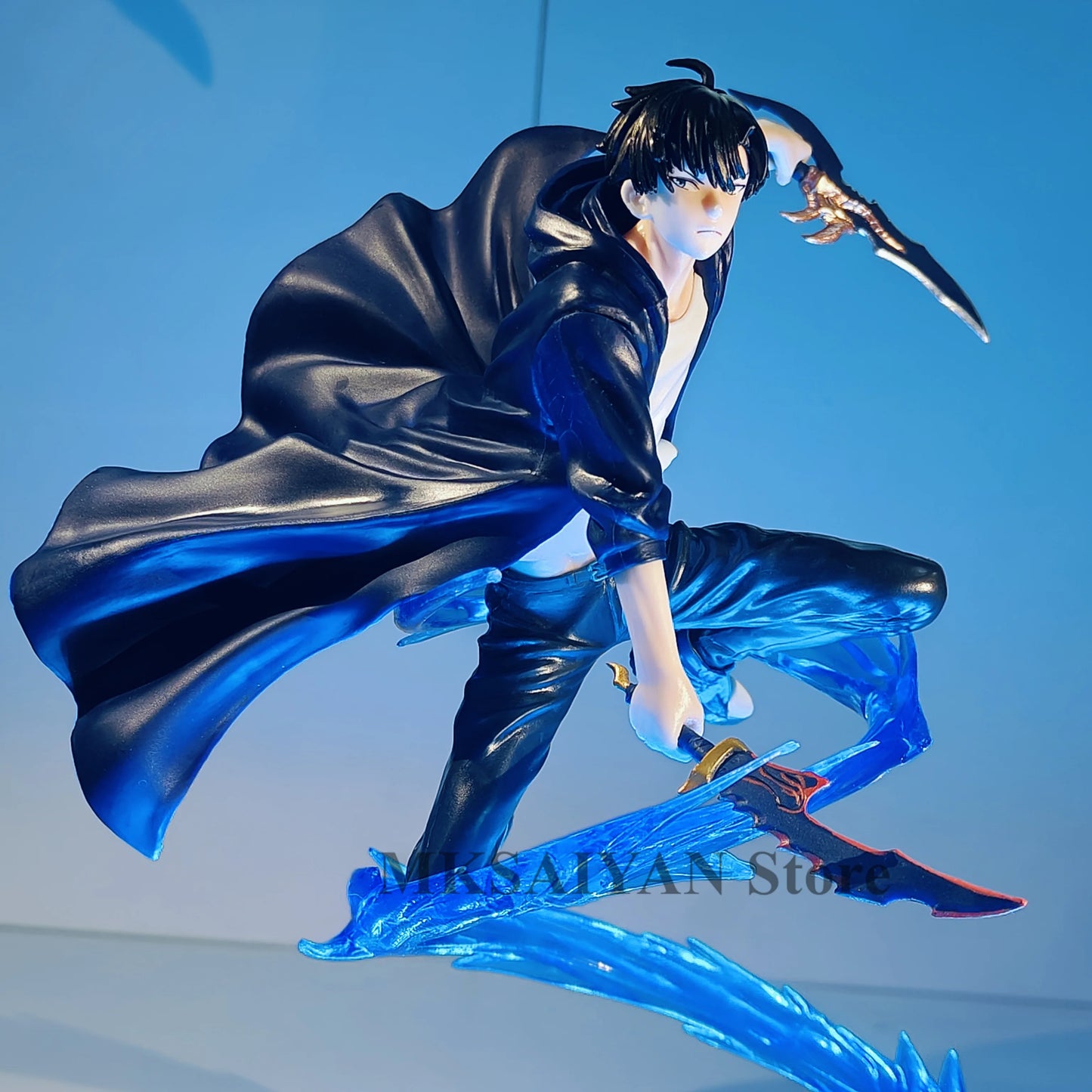 Solo Leveling Sung Jinwoo Action Figure Toys 3D Vortex Effection Anime Light PVC Model Collection Status Room Decor. Doll