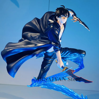 Solo Leveling Sung Jinwoo Action Figure Toys 3D Vortex Effection Anime Light PVC Model Collection Status Room Decor. Doll