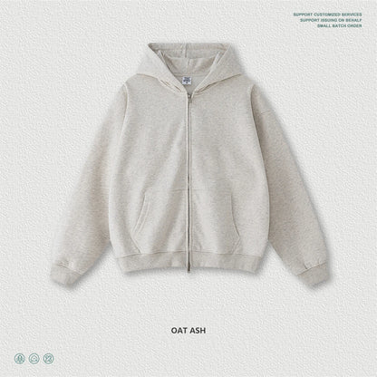 ZODF Trendy 2025 Heavy Weight 445gsm Zipper Hoodies For Man Unisex Casual Zip-up Hooded SweatShirts Coats HY1102