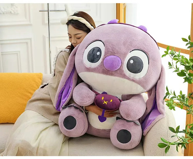 30CM-80CM Lilo & Stitch New Disney Plush Toy Cartoon Scrump Stuffed Doll Soft Anime Pillow Souvenir Kawaii Birthday Gift