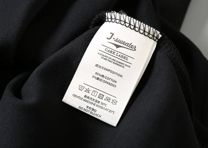 2025 Autumn New American Retro Long Sleeve O-neck Solid Color T-shirt Men's Fashion Simple 95% Cotton Washed Casual Sport Tops