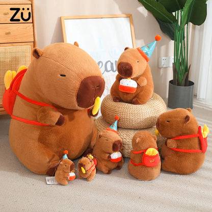 New Arrival Capybara Plushies Xmas Birthday Party Decor Capibara Soft Toys Cute Chips Bag Cake Capybara Stuffed Toy Kids Gift