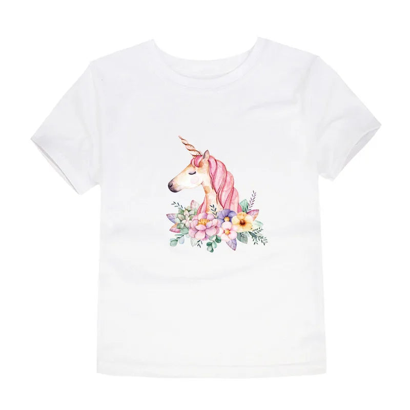 Butterfly Flower T Shirt for Girls 2 to 3 4 5 6 7 8 9 10 11 12 Years Summer Clothes 100% Cotton Tee Shirts Yellow Purple Tshirts