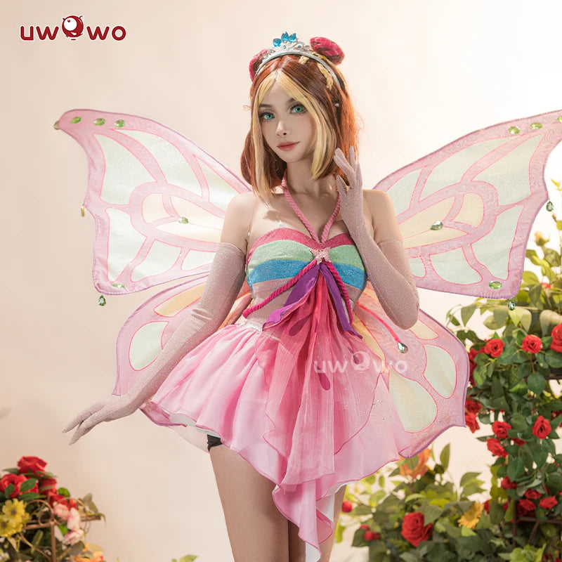 IN STOCK UWOWO Bloomm Enchantixx Flora Cosplay Costume Big Fairy Wings Cosplay Outfit Butterfly Fairy Women Wing