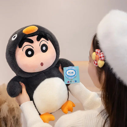 40cm Penguins Crayon Shin Chan Plush Toy Kawaii Tortoise Shin Chan Plushies Soothing Doll Cartoon Japanese Style Doll Gifts Gir
