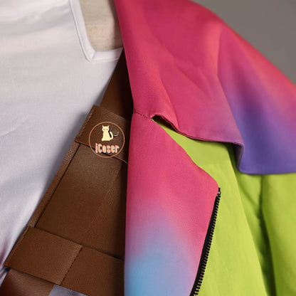 Anime Gnosia Yuri Cosplay Costume Wig Green Jacket Uniform Carnival Halloween Party for Women Men Girls Role Play Outfit Props