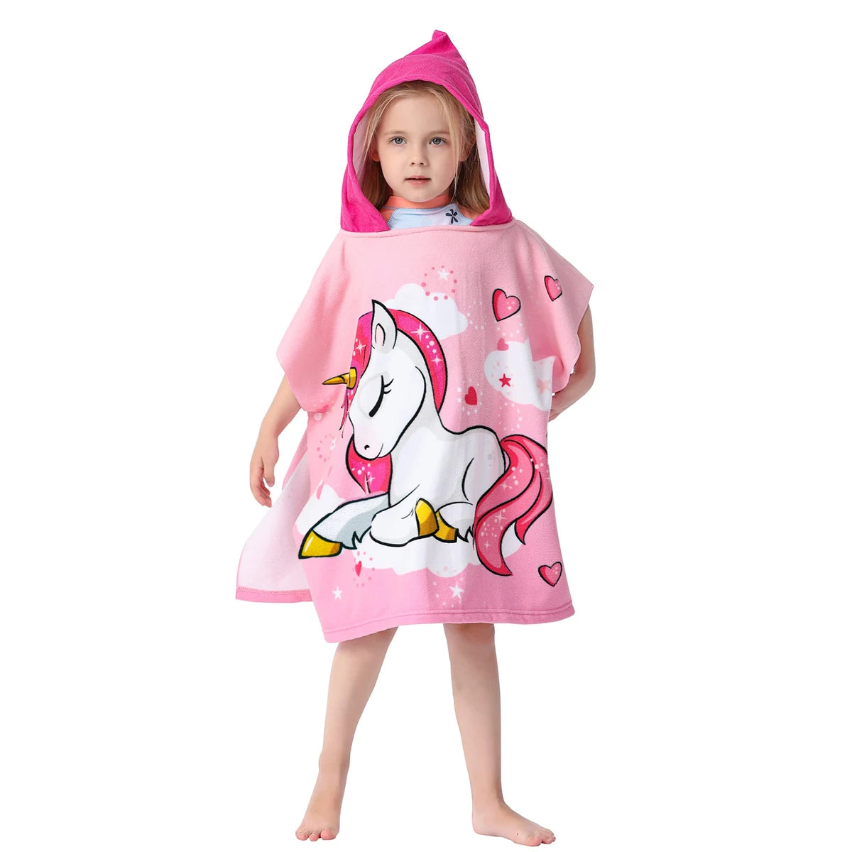 Baby Bathing Towels Boys Hooded Microfiber Minnie Bath Robes for Girls Kids Beach Towel Stitch Mickey Cape Towels Poncho