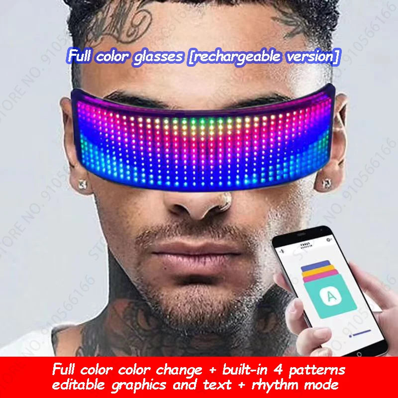 Cyberpunk App Mask Light Up Rolling Subtitles Screen Mask Cos Mech Technology Sense Mobile Phone Control Helmet Role Play