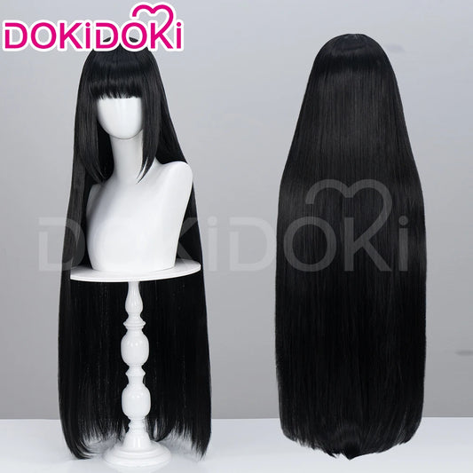 IN STOCK Osaragi Wig Anime Cosplay DokiDoki Women 100cm Black Long Hair Osaragi Cosplay Free Wig Cap