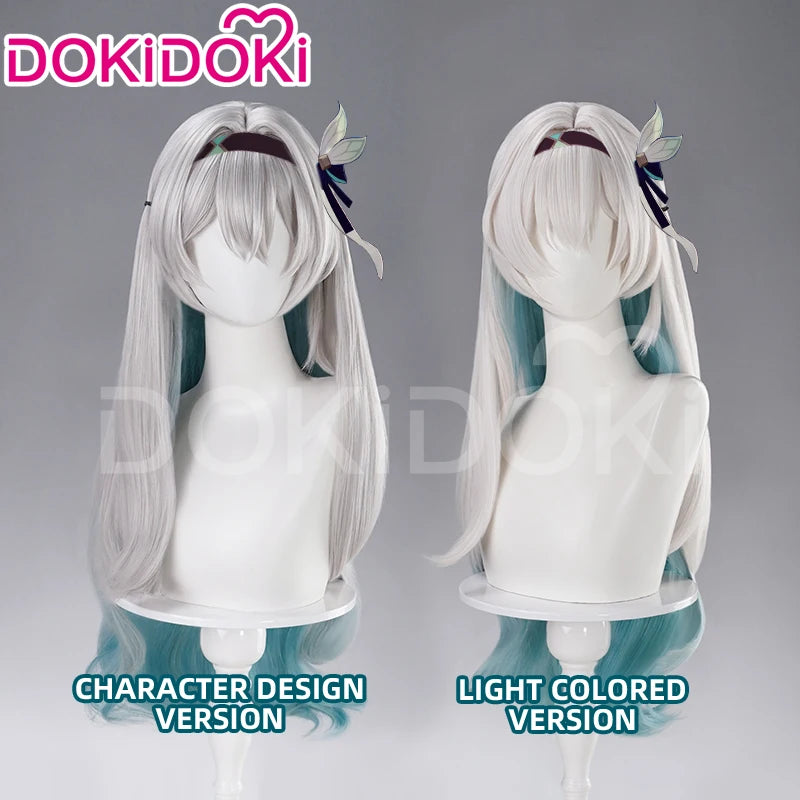 Firefly Wig Cosplay Game Honkai: Star Rail DokiDoki Women Silvery Blue Long Hair Firefly Cosplay Headdress Free Cap