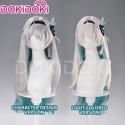 Firefly Wig Cosplay Game Honkai: Star Rail DokiDoki Women Silvery Blue Long Hair Firefly Cosplay Headdress Free Cap