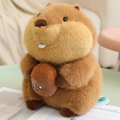 22cm Holding Nut Groundhog Plushies Cute Cartoon Marmot Soft Toy Tubby Animal Plush Groundhog For Girl Boy Present