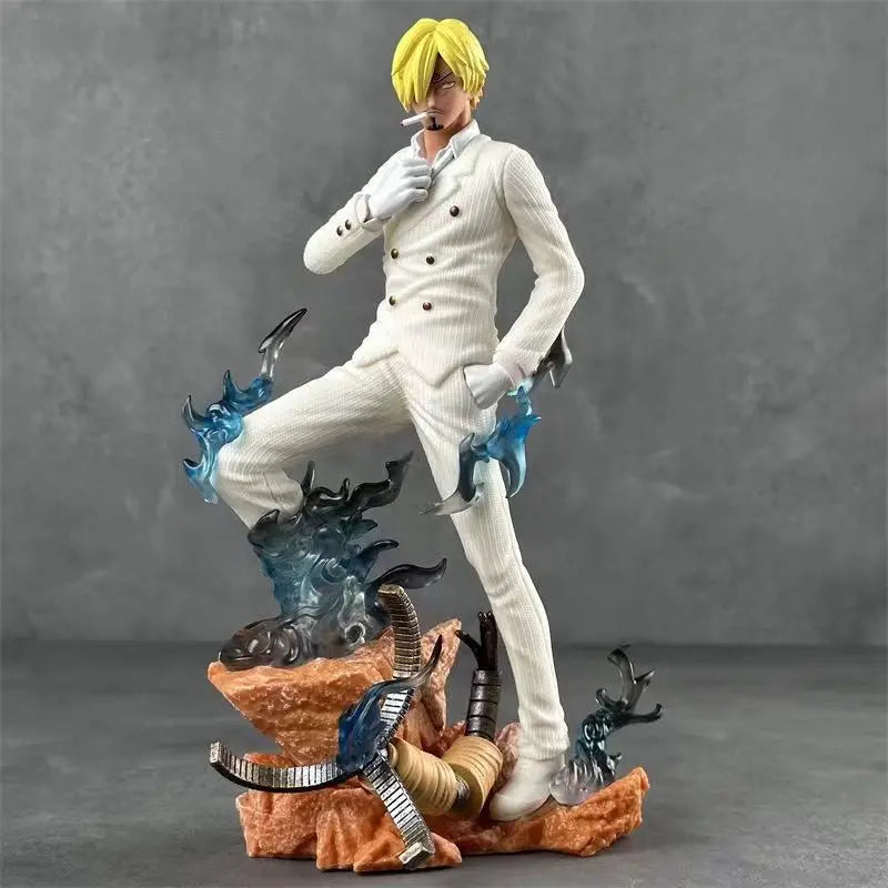 One Piece Resonance Series GK Diable Jambe Twin Wings Sanji white suit Figure Scene Sculpture PVC Model Collection Toy Gift 24cm
