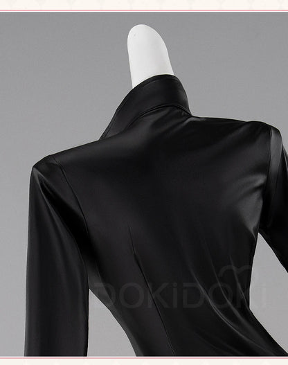 Nicoo Robinn Cosplay Costume Anime Cosplay DokiDoki-N Miss Allsundayy Women Sexy Blue Dots Black Dress Nicoo Robinn Cosplay