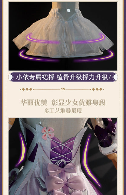 Honkai Star Rail Castorice Cosplay Costume Wig Dress Headwear Earrings Butterfly Props Halloween Party for Women Girls Carnival