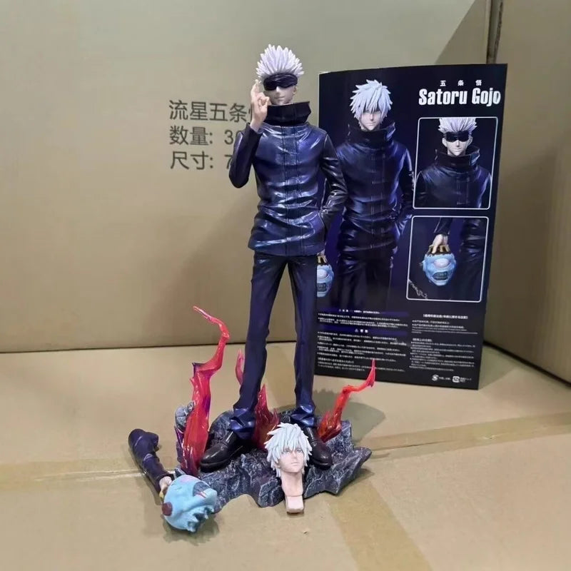 Hot Jujutsu Kaisen Anime Figures Satoru Gojo Figure 2 Heads 2 Arms Action Figurine Statue Collection Ornament Model Gifts