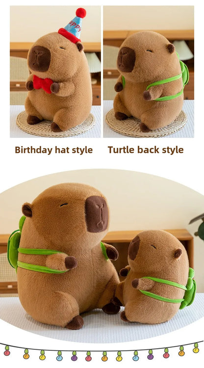 Cute Hat Dolphin Cloth Doll Plush Toy Capibala Backpack Turtle Room Decoration Sofa Cushion Girls Children's Day Gift Cloth Doll