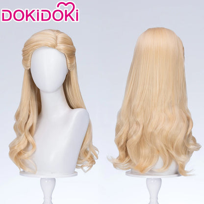 Glinda Elphaba Cosplay Wig Anime Wicked DokiDoki Front Lace Wig Golden Long 60cm Hair Glinda Cosplay Elphaba Hat Free Cap